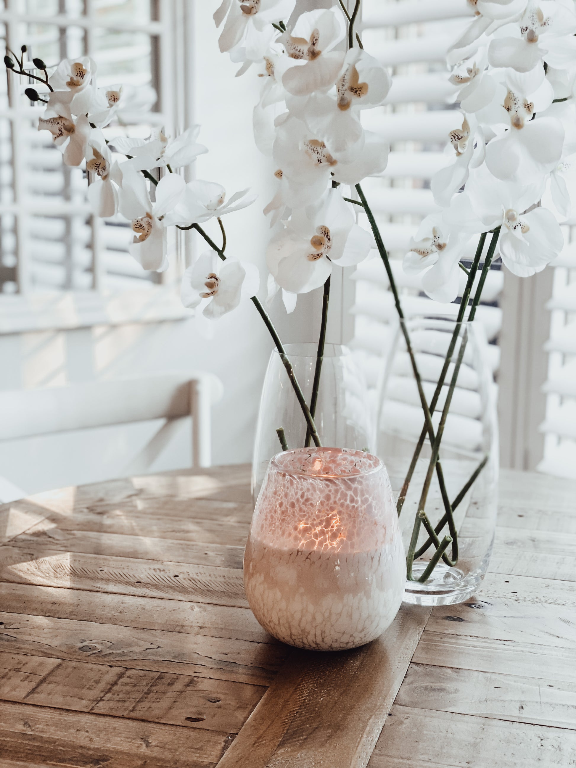 Flower Agate Crystal Candle
